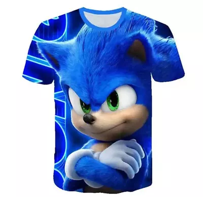 Buy Kids Boys Girls Children Cartoon Sonic Shadow 3D Printed T-shirts Tops NEW • 10.99£