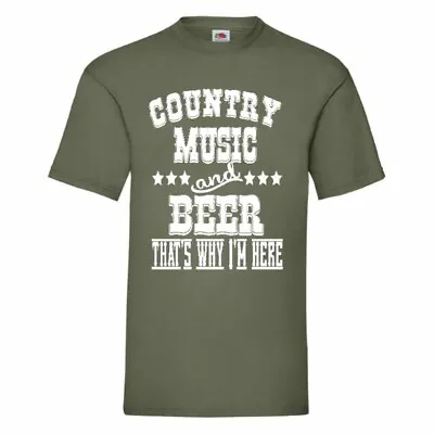 Buy Country Music And Beer That's Why I'm Here T-Shirt Small-2XL • 11.99£