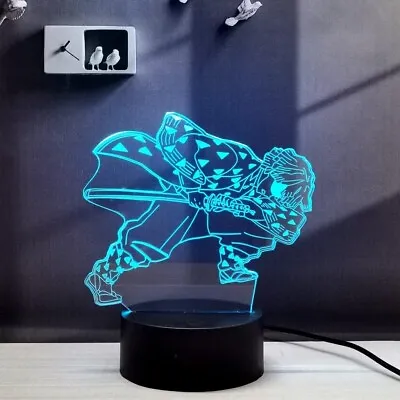 Buy Demon Slayer Merch 3D Illusion Agatsuma Zenitsu Night Light LED Anime Lamp RGB • 11.99£
