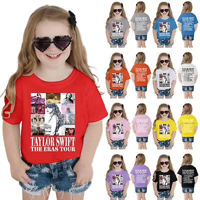 Buy Taylor Shirts For Teen Kids Girls Child Short Sleeve Prints T Shirt Trendy  Fans • 8.04£