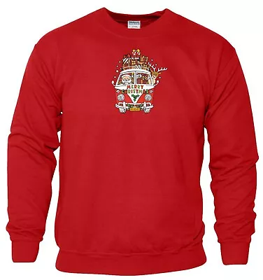 Buy Christmas Bus Sweatshirt Santa Claus Reindeer Elf Funny Xmas Gift Men Jumper Top • 15.99£
