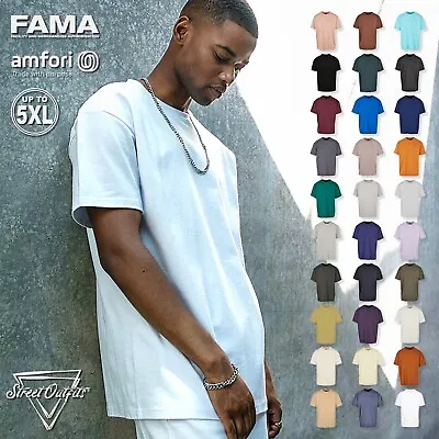 Buy Heavy Oversized Mens T-Shirt Short Sleeve Baggy Thick Cotton Top Long Line Wide • 11.73£