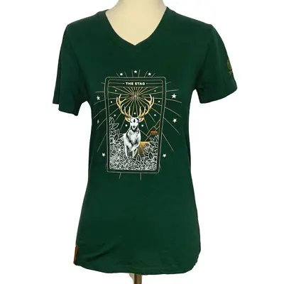 Buy Jagermeister V-neck Tee Shirt Green Short Sleeve Size M • 11.34£