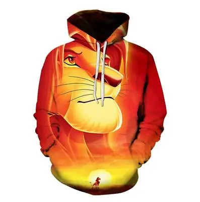 Buy Lion King Simba Hoodie Sweatshirt Men's Fashion Casual Pullover Street Hoodies  • 20.99£