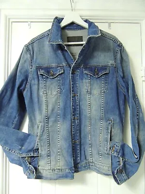 Buy Denim Jacket, Zara Stone Wash, Destroyed Style  Size-US-L • 25.99£