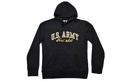 Buy J. America Womens U.S. Army Fort Sill Metallic Black Heather Hoodie New M • 14.17£
