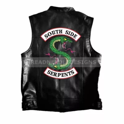 Buy Riverdale South Side Serpents Biker Leather Vest For Men Motorcycle Jacket • 34.99£