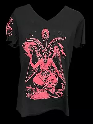 Buy Baphomet Inverted Pentagram T Shirt V Neck LARGE Size Solve Coagula Women • 23.68£