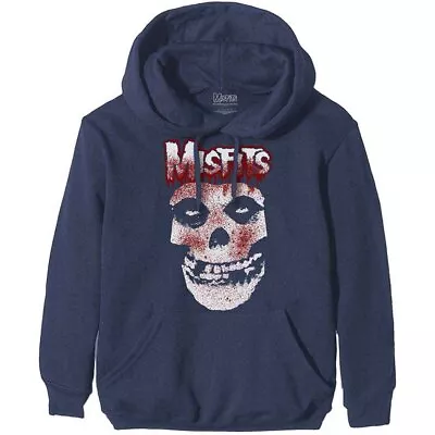 Buy Misfits 'Blood Drip Skull' Navy Blue Pullover Hoodie - NEW • 32.99£