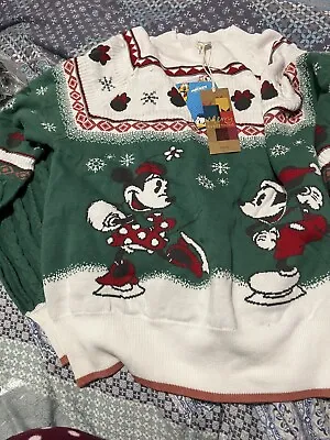 Buy Mickey And Minnie Christmas Jumper New Size S • 25£
