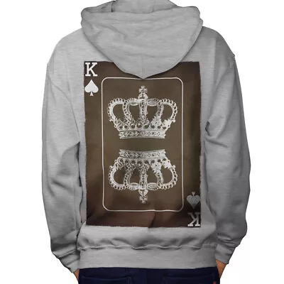 Buy Wellcoda Royal Crown Game Mens Hoodie, King Card Design On The Jumpers Back • 25.99£