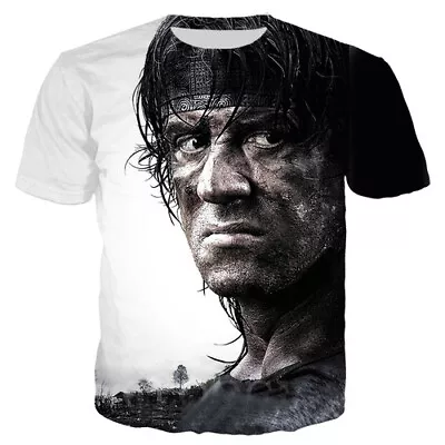 Buy Rambo Movie  Last Blood Casual Women Men T-Shirt 3D Print Short Sleeve Tee Tops • 10.79£
