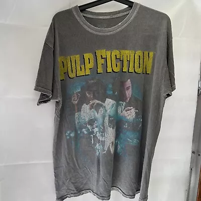 Buy Pulp Fiction Grey Distressed T-shirt Movie T-shirt, Size Large • 19.99£