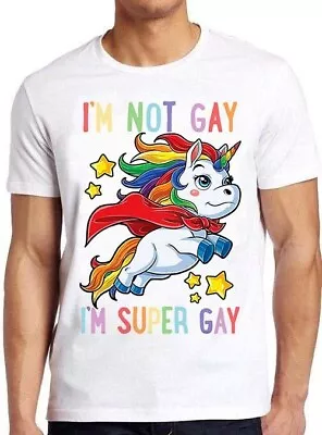 Buy Unicorn Super Gay Pride LGBT LGBTQ Ally Rainbow Flag Funny Gift T Shirt M955 • 6.35£