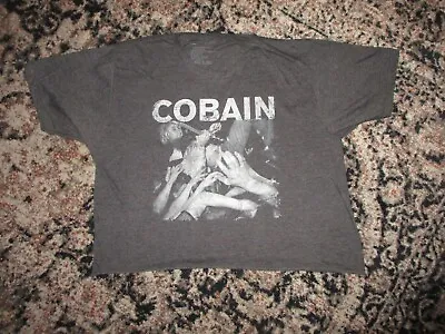 Buy KURT COBAIN NIRVANA T SHIRT Band Retro 90s Seattle Grunge Cut-off Crop Top L/XL • 27.49£