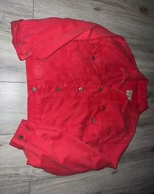 Buy Woman’s Red Polo Ralph Lauren Denim Jacket Vintage Retro  • 19.99£