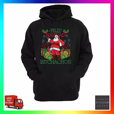 Buy Feliz Navidad Bitchachos Hoodie Hoody Xmas Merry Christmas Funny Rude Offensive • 24.99£