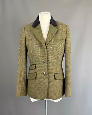 Buy Joules Jacket Park Royal Mr Toad Green Tweed Check Wool Riding Blazer UK 12 • 59£