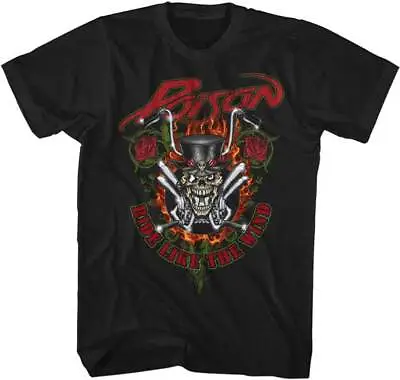 Buy Poison Ride Like The Wind Men's T Shirt 80's Rock Music Band Merch • 47.09£
