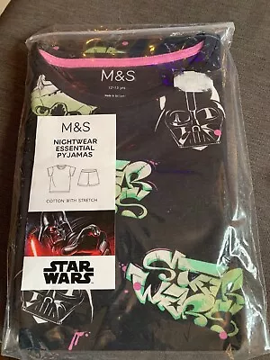 Buy M&S Pyjamas Star Wars 2 Pt Set Short Style 12-13yrs 158cm Black Mix BNWT • 14.99£