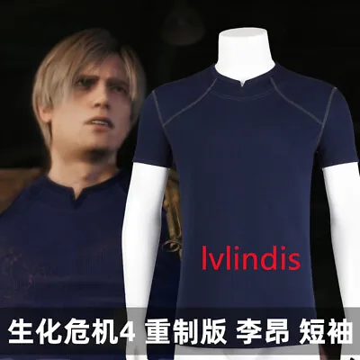 Buy Resident Evil 4 Remake Leon S. Kennedy Cosplay Costume T-shirt Short Sleeve Male • 41.47£