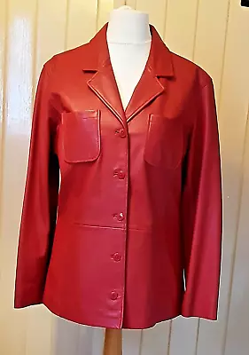 Buy Liz Claiborne- Ladies Woman's Red Leather Jacket  - 12 • 38.99£