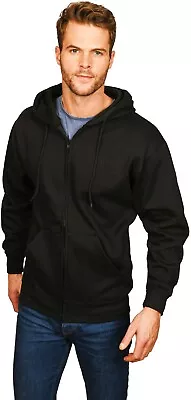 Buy Mens Hoodies Pullover Zipper Zip Up Top Fleece Hooded Plain Jacket Warm Jumper • 14.99£