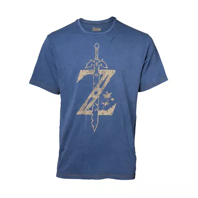 Buy NINTENDO Legend Of Zelda Breath Of The Wild Men's Z Logo T-Shirt Large Blue • 21.09£