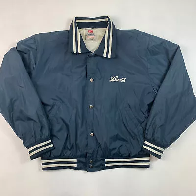 Buy Womens Levis 90’s Vintage Bomber / Varsity Jacket, Blue Large , Back Spellout • 34.70£