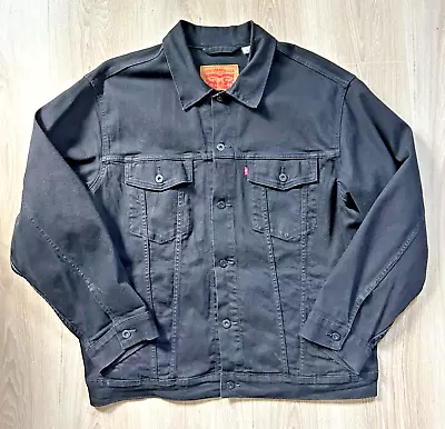 Buy Levi's Black Trucker Denim Jacket XXL Coat Top Button Up Original Classic Boxy • 49.99£