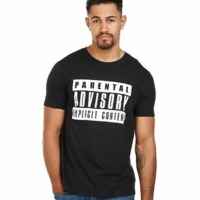 Buy Official Parental Advisory Logo T-shirt Black Mens S-2XL • 10.49£