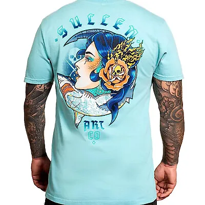 Buy Sullen Men's Siren Shark Premium Nile Blue Short Sleeve T Shirt Clothing Appa • 35.77£
