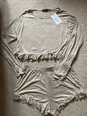 Buy Billie Faiers Beige In The Style Darling Summer Pyjamas Set. Size 12 Bnwt • 8.99£