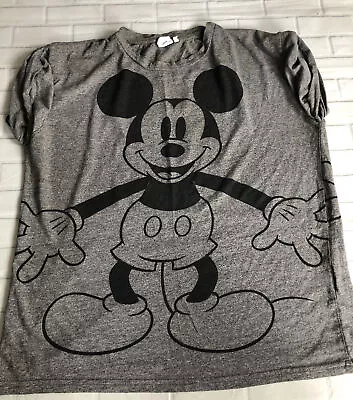 Buy Woman’s Mickey Mouse Grey Double Sided Tshirt Top 14 • 12.99£