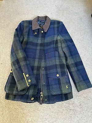 Buy Joules Ladies Jacket Field Coat Ladies UK8 Blue Green Wool New • 99£
