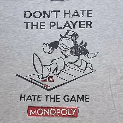 Buy Women's 2021 Monopoly Dont Hate The Player Hate The Game Gray T Shirt Size Large • 7.28£