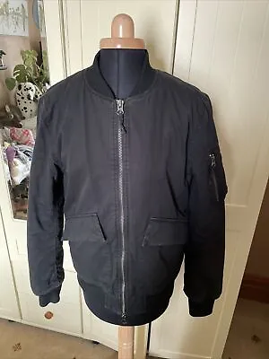 Buy LOOM URBAN OUTFITTERS Men's Black Padded Full Zip Bomber Jacket Size S • 35£