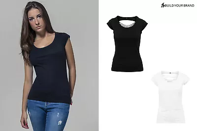 Buy Women's Back Cut Tee - Short Sleeve Lightweight Fashion Cotton T-shirt V Cuts • 10.89£