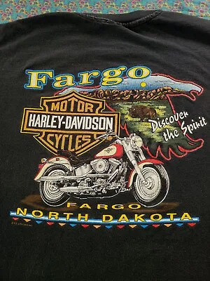 Buy Vintage Harley Davidson Shirt Fargo North Dakota 1995 Size Large Riders Choice • 48.26£