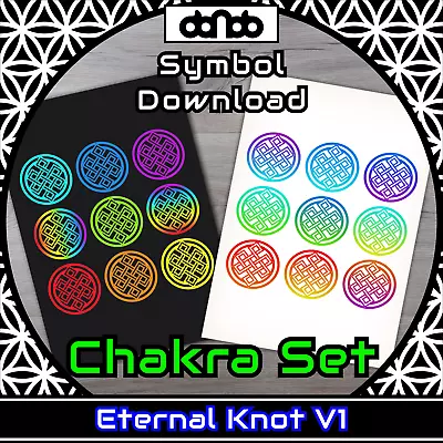 Buy Eternal Knot V1 Chakra Set - Symbol - SVG PNG JPG PDF PSD AI EPS [2D Download] • 2.71£