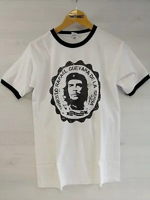 Buy Che Guevara Men White Black Contrast Ringer T-shirt Size M • 10.49£