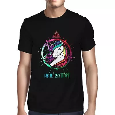 Buy 1Tee Mens Hail Satan Unicorn T-Shirt • 7.99£