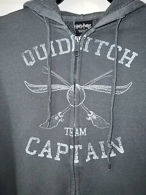Buy HARRY POTTER Zip Hoodie XS Adult Gray QUIDDITCH CAPTAIN Boys Xl Awesome • 14.20£