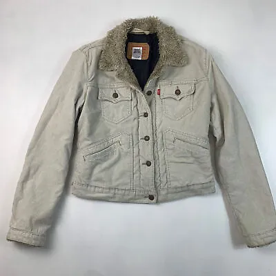Buy Women’s Levi’s Corduroy Padded Jacket, Cream, Medium • 42.75£