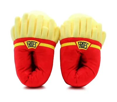 Buy Womens French Fries Novelty Slippers Fun Character Plush Ladies Funny House Shoe • 14.99£
