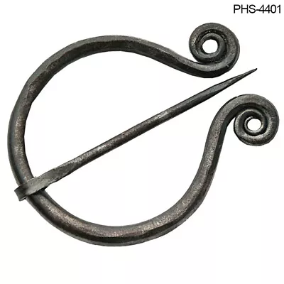 Buy Medieval Celtic Cloak Pin - Hand Forged Iron Penannular Brooch • 12.50£