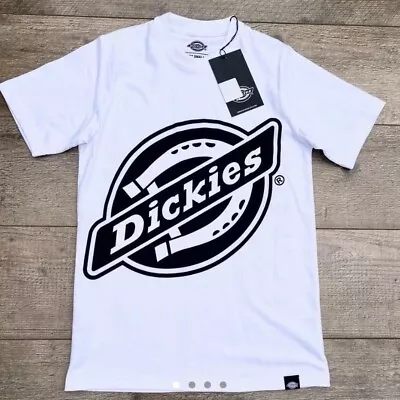 Buy Dickies White TShirt Mens XXS Retro Spellout Printed Logo RoundNeck Tee Shirt • 14.99£