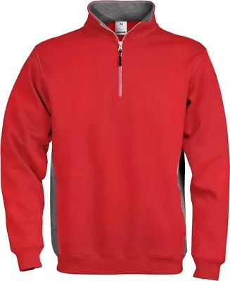 Buy Fristads Sweatshirt Mit Halbem Zipper Acode Zipper-Sweatshirt 1705 DF Rot • 62.21£