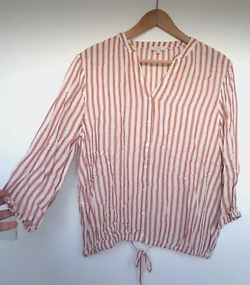 Buy FAT FACE Cream Pink Red OVERSIZED STRIPED Top With Adj Waist Size 8 10 12 14 • 12.99£