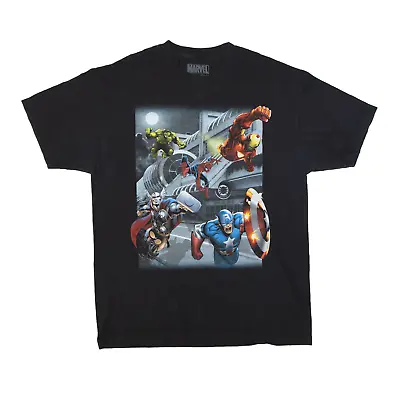 Buy MARVEL Avengers T-Shirt Black Short Sleeve Mens L • 13.48£
